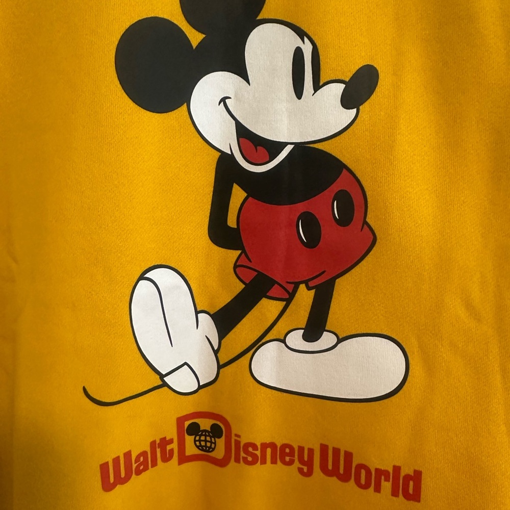Disney Micky Mouse Crew Neck Sweatshirt Micky Mouse Graphic Yellow Size XXL  NWT - Picture 3 of 9